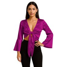 Purple Satin Ruffle Dance Top, rich color performance choli.