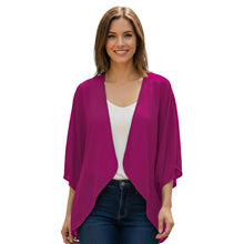 Chiffon Long Sleeve Beach Shrug | Resort Cover-Up S-5XL | 30 Colors C51