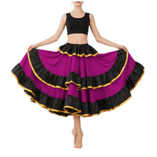 Satin Full Circle Skirt Black Frill | 360° Dance Flow S-3XL S75