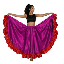 Satin 12 Yard Full Circle Skirt Red Frill | Pro Flow S-3XL S54