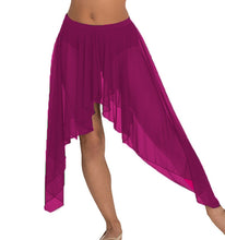 Belly Dance Side Asym Skirt | Sheer Flow | 30 Colors S-5XL C44