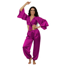 Satin Belly Dance Harem & Top Set | Full Costume S-3XL | 41 Colors S51