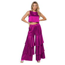 Satin 3-Layer Palazzo Pants | Wide Leg Party Trousers S-3XL | 41 Colors S97