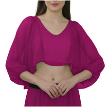 Classic Purple Full Flair Ruffle Sleeve Belly Dance Top, comfortable stretch fit top.