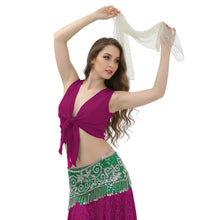 Chiffon Belly Dance Ruffle Top | Sleeveless Self-Tie S-5XL | 30 Colors C68