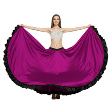Satin 16 Yard Full Circle Skirt Black Frill | Pro Flow S-3XL S51
