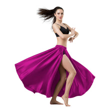 Satin Full Circle Skirt | Side Cut Belly Dance Flow S-3XL | 41 Colors S93