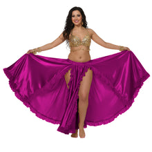 Satin Full Circle Skirt w/ Slit | 360° Dance Flow S-3XL | 41 Colors S102