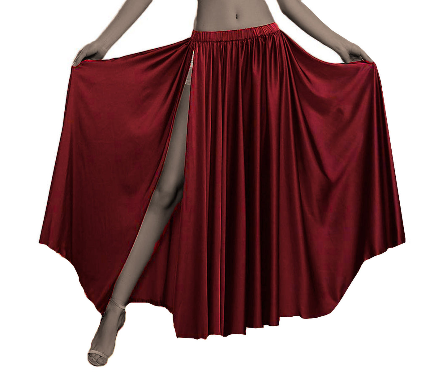 Belly Dancing Skirt Full Circle Skirt One Slit S93 - Regular Size 2