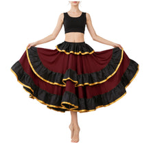 Satin Full Circle Skirt Black Frill | 360° Dance Flow S-3XL S75