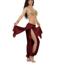 Satin Harem Pants w/ Side Slit | Belly Dance Flow S-3XL | 41 Colors S144