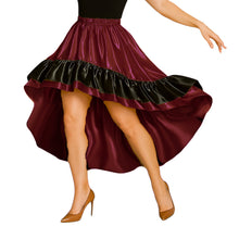 Satin Asymmetrical Dance Skirt Frill | High-Low Flow S-3XL S48