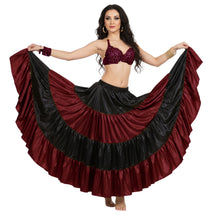 Satin 25 Yd 4 Tier Multi Color Skirt | Belly Dance Flow S-5XL S5