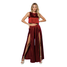 Front Cut Palazzo & Top Set for Women – Wide Leg Slit Pants Co-Ord Outfit, 41 Colors, S–5XL S147