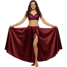 Satin Half Circle Dance Skirt | Side Slit Flow S-3XL | 41 Colors S15