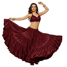Ultimate Satin 25 Yard 4 Tier Skirt | Belly Dance Gown S-5XL S4