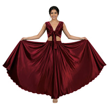 Purple Satin Belly Dance Costume, rich color circle skirt set.