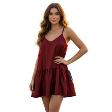 Red Satin Party Dress, dramatic evening gown.