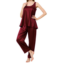 Satin Nightwear Top + Palazzo Set | Luxury Pajamas S-3XL | 41 Colors S21
