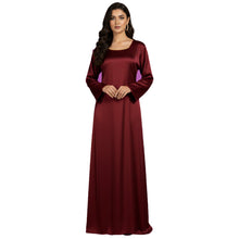 Satin Long Sleeve Modest Gown | Full Length Hijab Dress S-3XL | 41 Colors S121