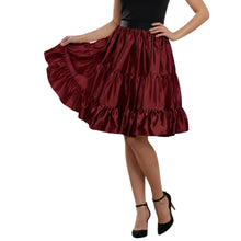 Royal Blue Satin Ruffle Party Mini, elegant three-layer skirt.