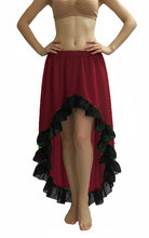 Chiffon Belly Dance Asymmetrical Skirt – 30 Colors, S–5XL | Flowing Tribal & Performance Dance Skirt C22