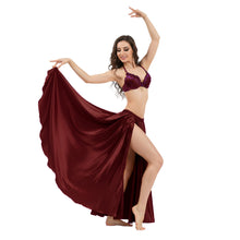 Satin Full Circle Belly Dance Skirt | Side Slit Flow S-5XL S2