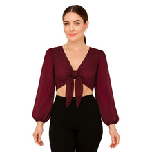 Chiffon Belly Dance Ruffle Top | Flowy Sleeve Choli S-5XL | 30 Colors C73