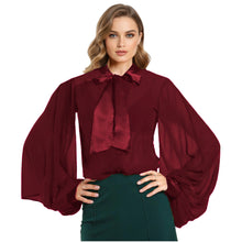 Chiffon Button Down Shirt | Sheer Blouse S-5XL | 30 Colors C47