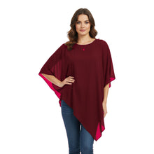 Chiffon Round Neck Fancy Top | Dressy Blouse S-5XL | 30 Colors C59