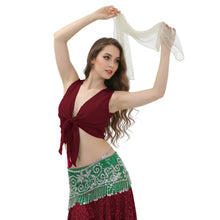 Chiffon Belly Dance Ruffle Top | Sleeveless Self-Tie S-5XL | 30 Colors C68