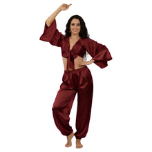 Satin Belly Dance Harem & Top Set | Full Costume S-3XL | 41 Colors S51