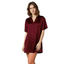 Satin Night Wear Long Shirt | Loose Sleep Shirt Dress S-3XL | 41 Colors S111