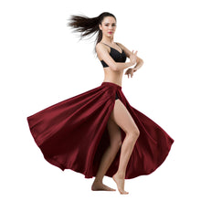 Satin Full Circle Skirt | Side Cut Belly Dance Flow S-3XL | 41 Colors S93
