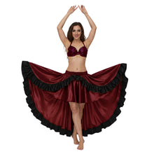 Satin Asymmetrical Dance Skirt Frill |Ballet Dance Skirt High-Low Flow S-3XL S49