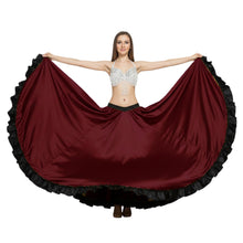 Satin 16 Yard Full Circle Skirt Black Frill | Pro Flow S-3XL S51
