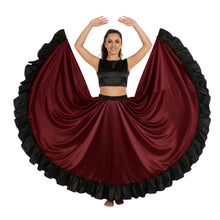 Satin 16 Yard Full Circle Skirt Black Frill | Pro Flow S-3XL S58
