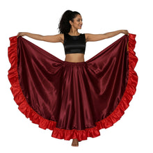 Satin 12 Yard Full Circle Skirt Red Frill | Pro Flow S-3XL S54
