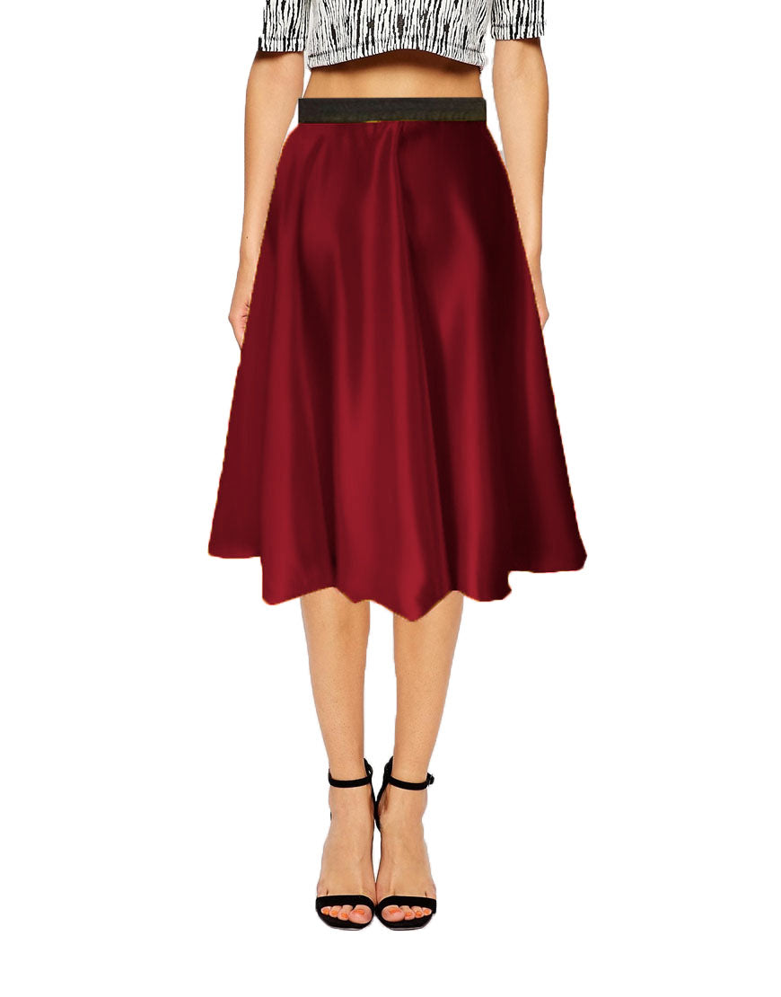 satin midi skirt S35 - Regular Size 2