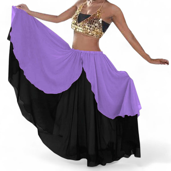 Chiffon 2 layer Belly Dance Skirt C1- Regular Size 2