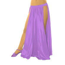 Satin Belly Dance  Side slit skirt S36 - Regular Size 2