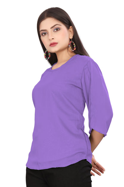 Chiffon Round neck Regular Wear Top C52- Regular Size 1