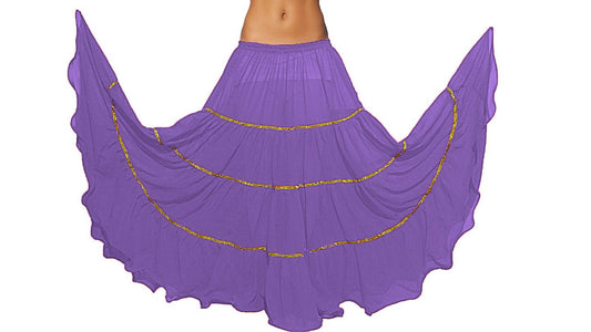 16 Yard 4 Tier Belly Dance Skirt with trim C5 - Regular Size 2