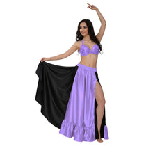 Satin Half Circle Skirt w/ Frill | Elegant Dance Flow S-3XL | 41 Colors S52