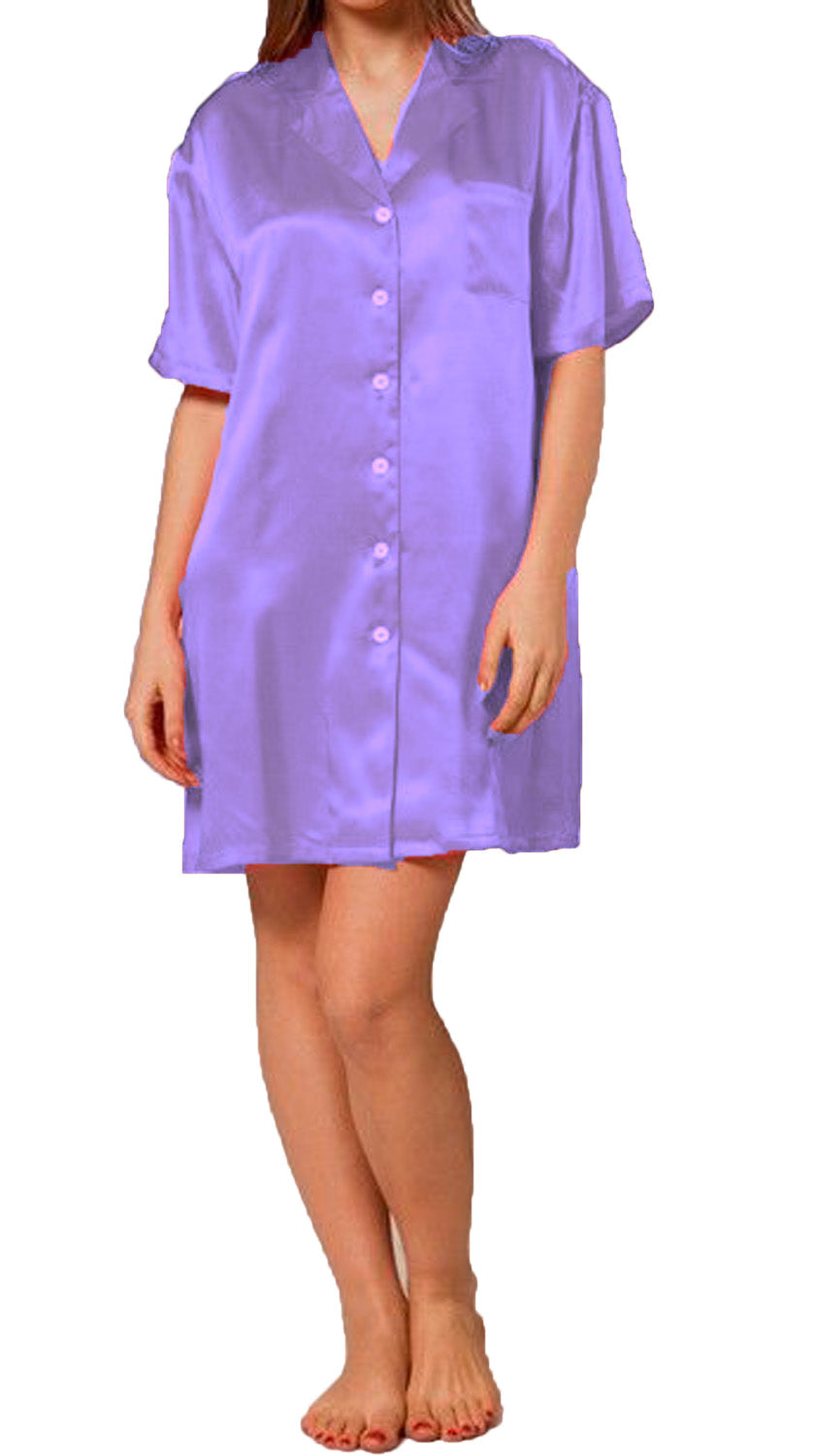 Satin Long Night wear Loser Shirt S111  - Regular Size 2