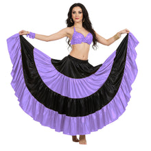 Satin 25 Yd 4 Tier Multi Color Skirt | Belly Dance Flow S-5XL S5