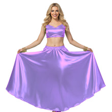 Satin Half Circle Belly Dance Skirt | Elegant Flow S-3XL | 41 Colors S9