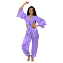 Satin Belly Dance Harem & Top Set | Full Costume S-3XL | 41 Colors S51