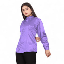 Satin button Down office Wear  Shirt  S81-Regular Size 2