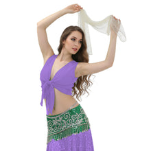 Chiffon Belly Dance Ruffle Top | Sleeveless Self-Tie S-5XL | 30 Colors C68